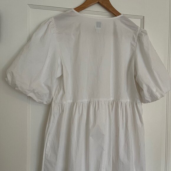 Joie White Cotton Mini Dress with Tie Detail | Size Medium - Picture 7 of 8